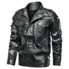 Men's Fur & Faux Classical Motocycle Jacket 2021 Winter Fleece Thick Men Leather Motor Autumn Zipper Male Biker Coat Size 5XL