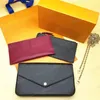 3 piece with box luxury designer hobo women Wallet Purses shoulder bag Fashion chain Tote clutchbag Crossbody bags handbag handbags removable handbags