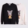 2021 designer wintersport sweater hoodies groothandel heren schattige kat borduurliefhebbers klassieke damessweatshirt