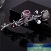 Girl Accessories Elegant Rose Flower Hairpin Fabric Crystal Beetle Rhinestone Leaf Female Factory price expert design Quality Latest Style Original Status