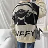 Japan Anime One Piece Pullover Cartoon Luffy Strickwaren Süße Mode Tops Pullover Schwarz Weiß Y08169386331