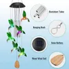 Color Changing Solar Power Wind Chime Hummingbird Butterfly Waterproof Outdoor Christmas Decoration Light for Patio Yard Garden