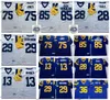 Vintage 1985 40th 36 Jerome Bettis 축구 유니폼 29 Eric Dickerson 28 Marshall Faulk 85 Jack Youngblood 13 Kurt Warner 75 Deacon Jones Jerseys Mens Blue Shirts