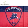 프랑스 축구 클럽의 국기 Clermont Foot 63 3*5ft (90cm * 150cm) 폴리 에스테르 깃발 배너 장식 플라잉 홈 가든 축제 선물