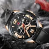 Hommes Sport étanche montre décontracté en cuir montres-bracelets pour hommes noir haut marque de luxe militaire horloge mode chronographe bracelets
