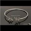 Bracelets Jewelry Olive Branch Wholesale Bunny Leaf Bangle Open Leaves Bracelet Fashion Jm003 Drop Delivery 2021 Ni40L