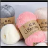 Clothing Fabric Apparel Drop Delivery 2021 100G/Ball Silk Cotton Crochet Needlework Thick Wool Thread Yarn For Hand Knitting Scarf Sweater Ec