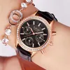 Relogio Feminino Women Watches Lige Luxury Brand Girl Quartz Watch Casual Läder Ladies Klänning Klockor Kvinnor Klocka Montre Femme 210527