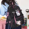 Fashion Nylon Backpack Schoolbags School For Girl Teenagers Casual Children Travel Bags Rucksack Cute Milk Cow 210929