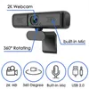 4 millions de pixels PC USB Webcam 2K Autofocus Web avec Microphone Ordinateur Enseignement en ligne en direct WebCamera