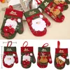 Kerstmishoed Zilverwerk Houder Xmas Mini Rode Santa Claus Bestek Tas Party Decor Leuke Gift Hoed Servies Houder Set