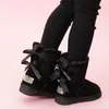 Stivali da neve per bambini bambini Australia Bailey 2 Bows Boot inverno caldo in pelle per bambini ragazzi ragazze Botas De nieve Calzature Scarpe per bambini