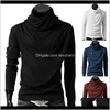 T-shirts Tees S Vêtements Vêtements Drop Delivery 2021 Hommes T-shirt Automne Hiver Col Haut Col Roulé Pull Solide Casual Homme Tee Long Slee