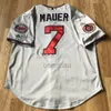 Män kvinnor barn Joe Mauer #7 4 Grey Jersey Seasons Club Patch Professional Custom Jerseys XS-5XL 6XL