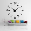 Wandklokken Mode DIY 3D Clock Design Acryl Spiegel Europa Stickers Groot decoratief gemonteerd huis op de