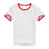 T-SHIRT FAI DA TE T-shirt da uomo con suoneria stampata personalizzata colletto a contrasto OEM colore bianco girocollo manica corta top tees con logo grafico personalizzato HFCMT007