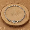 Solid 925 Sterling silver Link Chain Bracelets Twisted 3mm Antique Vintage Punk Handmade Fashion Luxury Jewelry Accessories Gifts