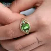 Cluster Rings Boako Big Crystal Zircon Stone Ring Green Women Wedding Party Smycken Promise Engagement för kvinnlig B40