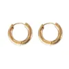 Aretes de aros 2021 tendencia joyas de moda acero inoxidable para mujeres anillo perforante geometría de metal dolte de oro Huggie