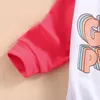 jumpsuits 0-24m 사랑스러운 아기 소녀 소년 스웨터 장미퍼 탑스 편지 인쇄 패치 워크 긴 소매 가을