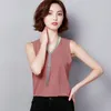 Plus Size Womens Tops e Blusas Blusas Mujer de Moda Simulação Silk Tecido Vest Solto V-Pescoço Camisa Senhoras 3224 50 210521