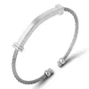 Fashion Cable Wire Bracelet Bracelet Aço inoxidável preto fino ED ED Bracelets para homens jóias da moda personalizada Q07256A