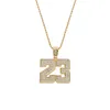 Pendentif Colliers Hip Hop Strass Basketball Numéro 23 Pour Hommes Ed Chaîne Rock Rappeur Ras Du Cou Bijoux Cadeaux 267S