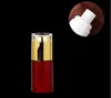 Kırmızı Cam Kavanoz Krem Şişeleri Yuvarlak Kozmetik El Yüz Sprey Pompa Şişe Kavanoz Altın / Gümüş Akrilik Kapak 20g-30g-50g