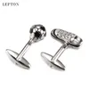 Soccer Style Cufflinks For Mens Shirt Cuffs Cufflink Accessories Lepton Brand White Football Cuff Links With Gift Box