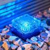 Lampes solaires étanche IP68 lumière LED puissance verre clair glace roche brique pavé blanc chaud bleu extérieur jardin décoration 9879050