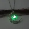 Chaînes Lumineuse Lune Citrouille Pendentif Créatif Glow-in-the-Dark Collier De Noël Halloween Décorations Colliers Ras Du Cou Pour Les Femmes