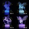 3d LED Night Light Unicorn Shaped Bord Desk Lamp Base Lights Xmas Heminredning Härliga gåvor för barn med fjärr 66 design