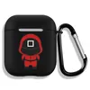 Protective cover case For 2nd 3rd generation of airpods and pro Korean game cartoon black frosted headset X1013C