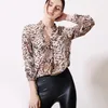 Женские блузки женские рубашки леопардовые отпечатки с длинными рукавами рубашка с длинными рукавами весна осень осенние женщины свободные блуз