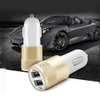 Aluminum Alloy Dual usb car charger 1A 2.1A 5V 2 USB Port Metal Car Chargers For iphone X For Samsung IPHONE dhl