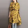 Women's Blouses Women's & Shirts Autumn Floral Printed Blouse Women Vintage Full Sleeve O Neck Shirt Bohemian Button Chemise Holiday