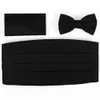 Dress Girdle+Bow Tie+Square Towel Handkerchief Gravata Borboleta Men Wedding Party Girdles Bowtie Burgundy Gift Box