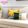 Avigers lüks gri beyaz sarı tüyler patchwork çizgili yastık, kanepe oturma odası için ev dekoratif yastık kılıfı 210401