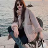 kvinnor päls rosa jacka koreanska