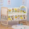 5 Pcs/set Baby Bedding Set Newborns Cradle Crib Bumper Cartoon Animated 100% Cot Infant Bed Protector Cotton Washable