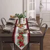 Natale poinsettia fiore pino cono reticolo tavola corridori decorazioni da sposa decorazioni da tavolo decorazioni natalizie per la tovaglia di casa 211117