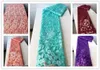 5yards / lote top sael céu azul francês rede tecido tecido solúvel em água bordado Material de malha africano para vestir festa QN74
