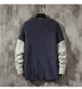 デザイン販売メンズセーター秋冬ファッションカラーブロックプルオーバーメンズカジュアルニットセーター男性高品質ストリートトレン