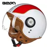 Beon Motorcykelhjälm 3/4 Öppna ansiktshjälm Retro Capacete Cross Casque Vintage Casco Moto B-110