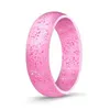 5.7mm width silicone ring Women shining powder fashion wedding rings 1set=7pcs mix size 4-10#