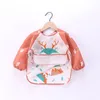 3 pièces lot bébé enfants enfant en bas âge à manches longues écharpe imperméable art blouse alimentation bavoir tablier poche infantile garçons filles rot tissu banane 6902272