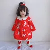 Bébé filles année rouge polaire doublure robe infantile noël anniversaire robes hiver enfant en bas âge fille princesse robes 210615