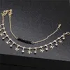 Beach Anklet Black Crystal Beads 2 세트 발 다리 팔찌 여성 패션 쥬얼리 빈티지 요가 발목 체인 맨발 샌들 G1022