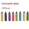 FzcVape Max Einweg-Pod-Zigaretten-Gerät 2000 Puffs E-Cig-Vape-Stift 20 Farben 1000mAh 5.0ml Tragbarer leerer Stock A43A12A24