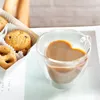 創造的な二重層ハート型のマグカップ断熱水のコップ牛乳茶とコーヒーカップロマンチックなギフトT500558